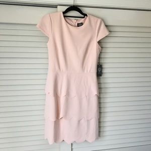 Vince Camuto Blush Scalloped Dress Sz 6 NWT